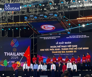 La Gougah đồng hành tài trợ nước uống đóng chai tại Lễ Xuất Quân Đoàn Thể thao Việt Nam tham dự SEA Games 33
